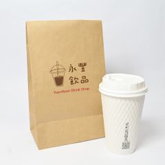 客製紙類抱袋餐飲應用示意