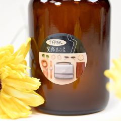 圓形銅版超黏膠貼紙近照