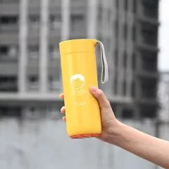 黃色Artiart保溫瓶尺寸示意