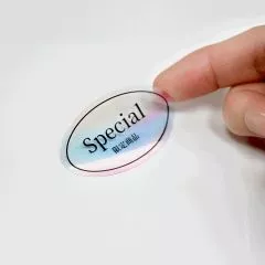 橢圓萬用透明貼紙近照