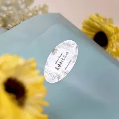 橢圓銅版超黏膠貼紙近照