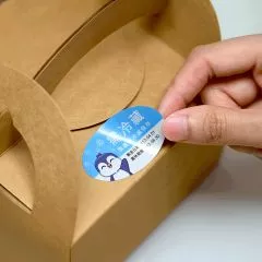 橢圓冷凍膠貼紙近照示意