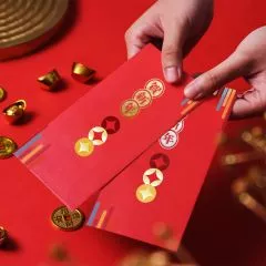 彩印燙金紅包近照展示