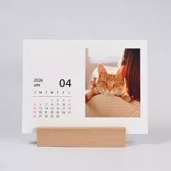 實木座桌曆近照展示
