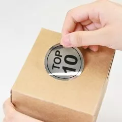圓形亮銀龍貼紙應用紙盒
