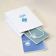 白色直式單色印刷紙袋展示