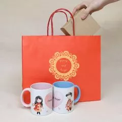 紅色橫式單色印刷紙袋展示