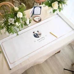 簽名綢全攤平展示