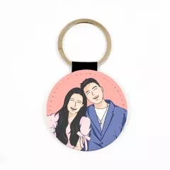 圓形皮革鑰匙圈正面