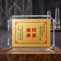 壓克力金箔獎座正面
