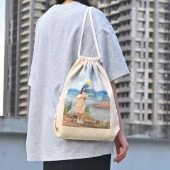 後背帆布束口袋