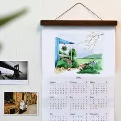 實木軸掛曆海報