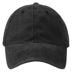 經典彎簷水洗老帽-黑色